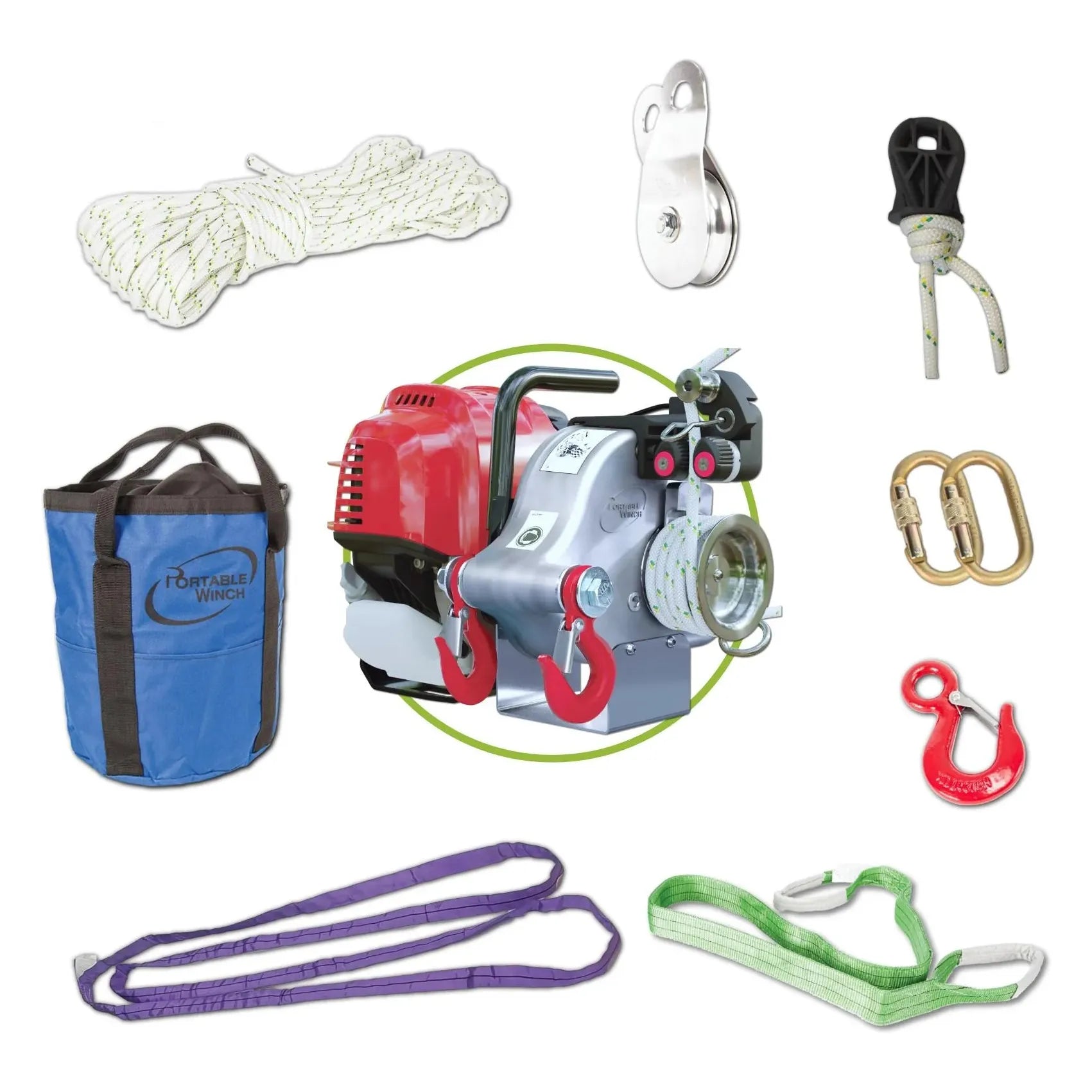 Portable Winch PCW4000-A Gas-Powered Pulling Winch, Honda GX50