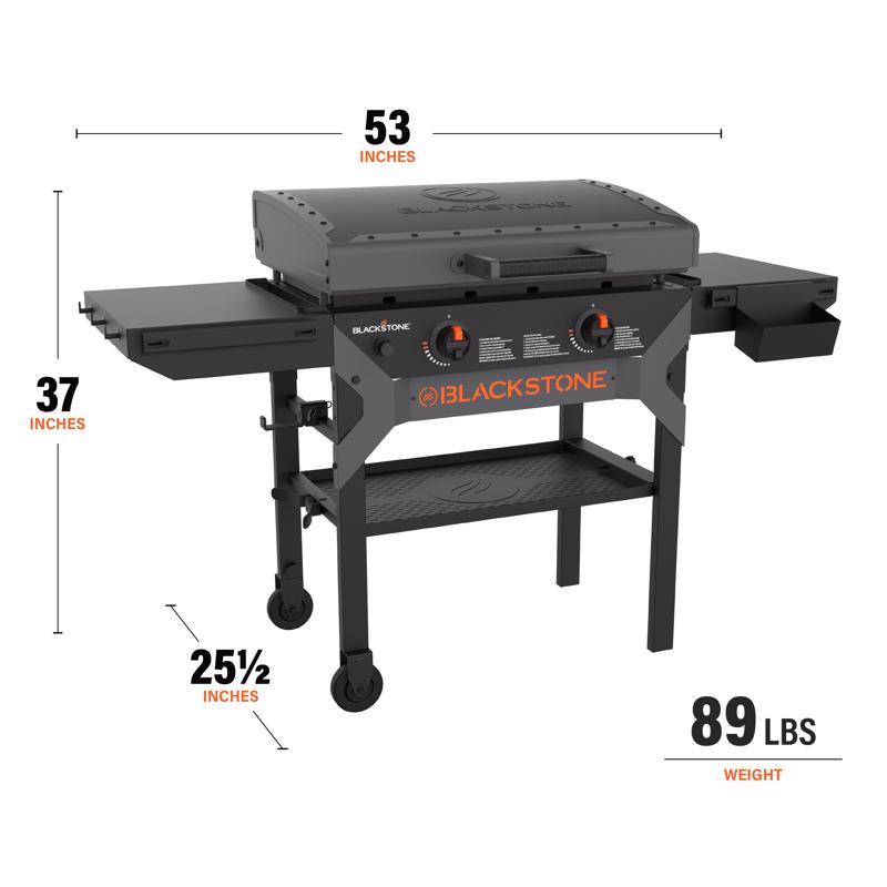 Blackstone 2311 Iron Forged 2 Burner Liquid Propane Outdoor Griddle with Hood Black