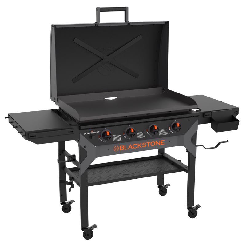 Blackstone 2310 Iron Forged 4 Burner Liquid Propane Outdoor Griddle with Hood Black