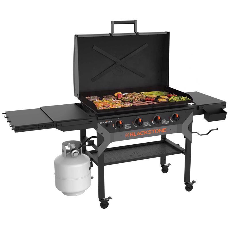 Blackstone 2310 Iron Forged 4 Burner Liquid Propane Outdoor Griddle with Hood Black