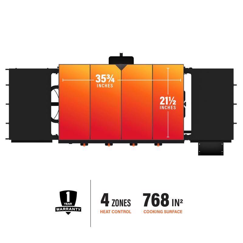 Blackstone 2310 Iron Forged 4 Burner Liquid Propane Outdoor Griddle with Hood Black