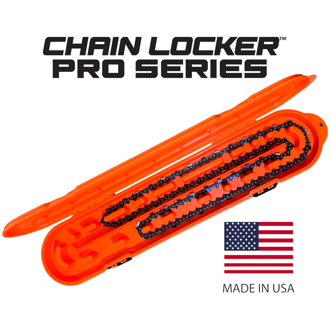 Chain Locker Pro Series Chainsaw Chain Storage Case Orange Organization Box Universal