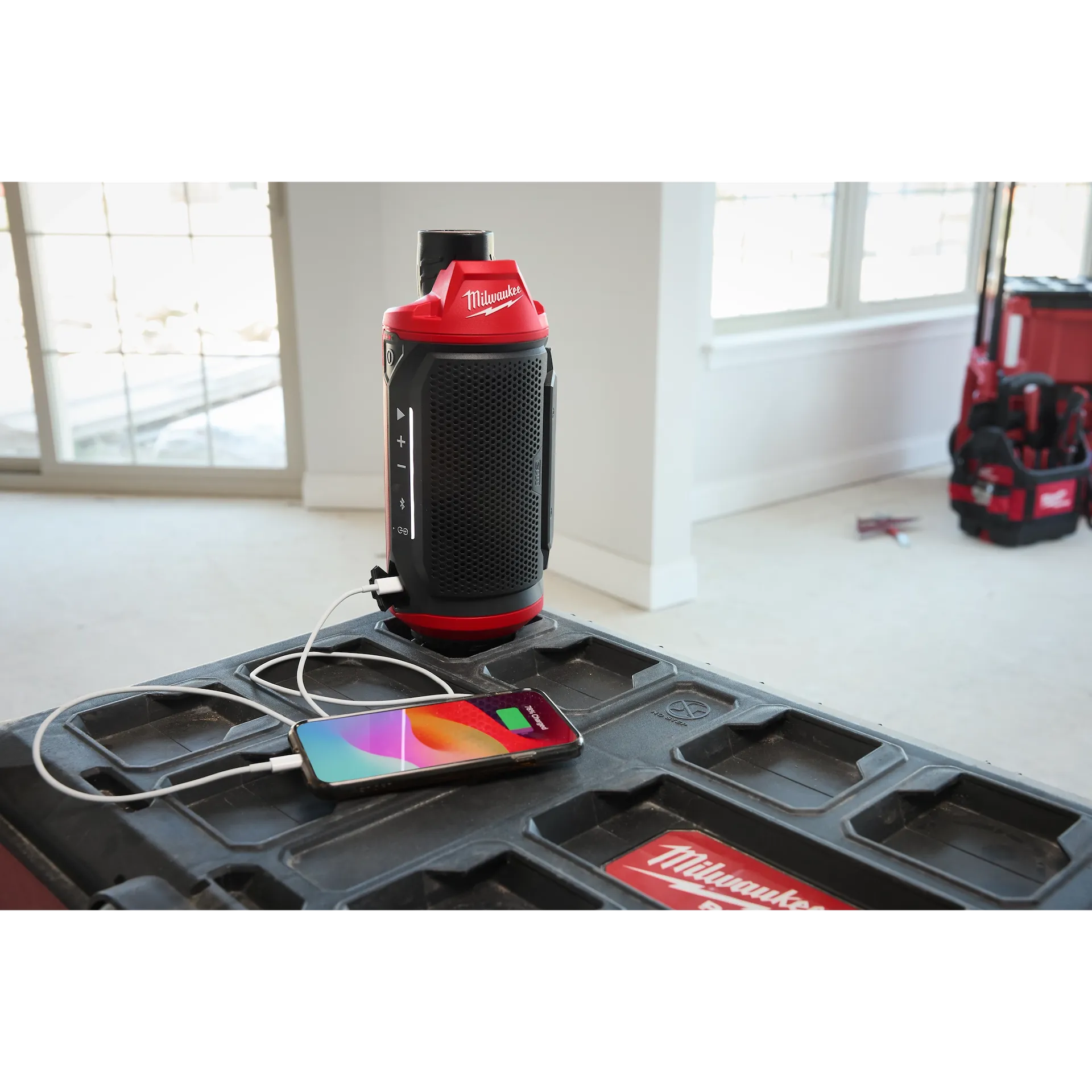 M12 12-Volt Lithium-Ion Cordless Bluetooth Jobsite Speaker with PACKOUT Compatibility