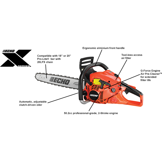 Echo CS-501P Professional Chain Saw - 50.2 CC - 3.45 HP*