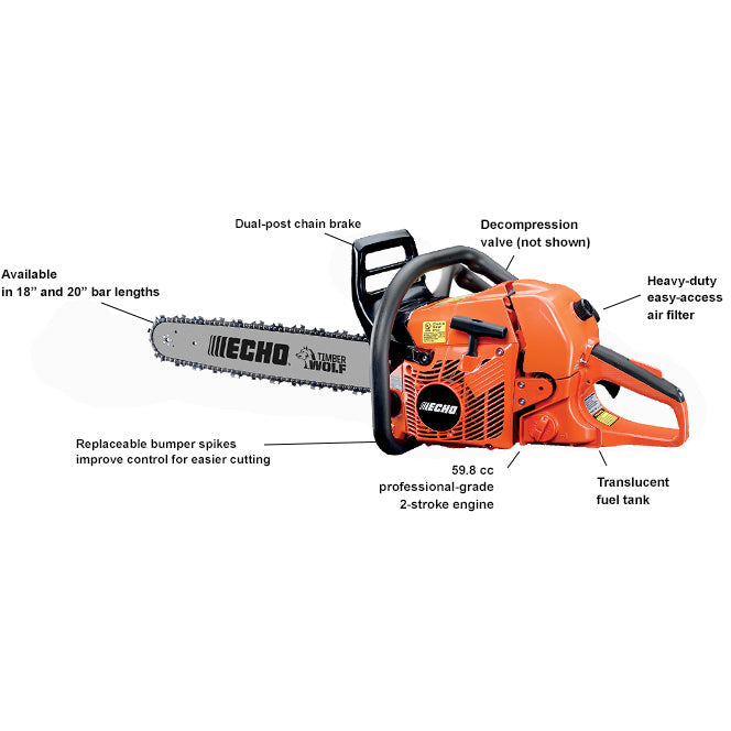 Echo CS-590 Timber Wolf Chain Saw - 59.0 CC - 4.02 HP*