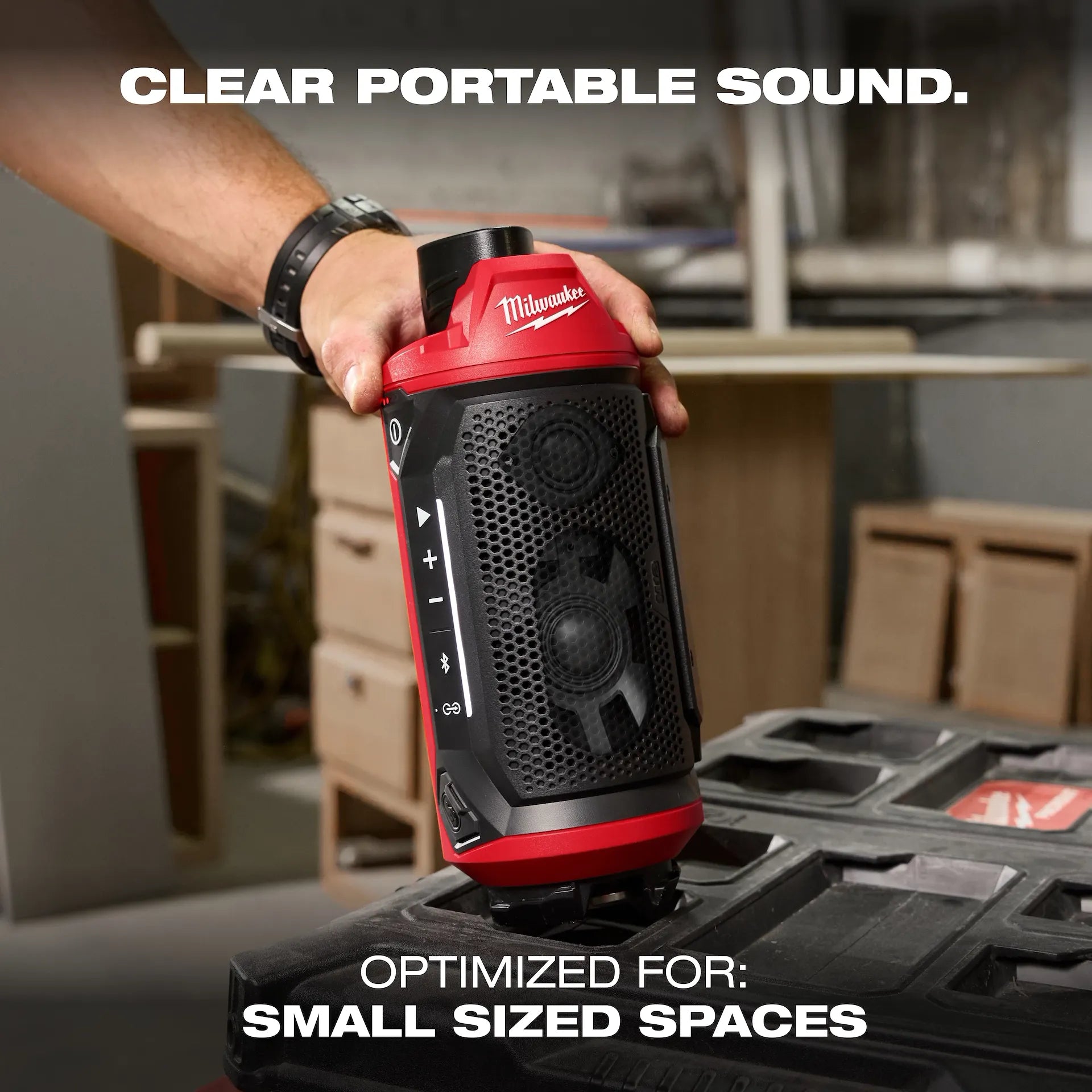 M12 12-Volt Lithium-Ion Cordless Bluetooth Jobsite Speaker with PACKOUT Compatibility