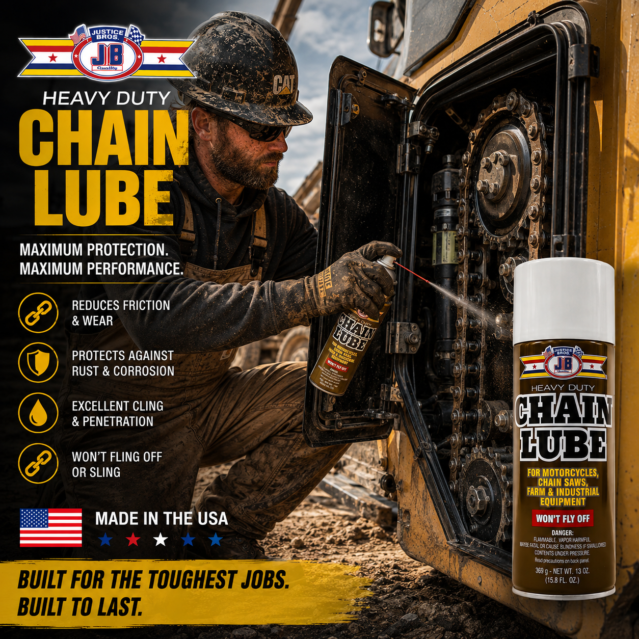 Justice Brothers Heavy Duty Chain Lube 13 oz Spray Can