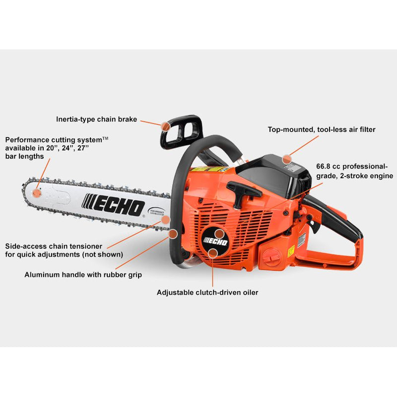 Echo CS-680 Professional Chain Saw - 66.8 CC - 4.64 HP*