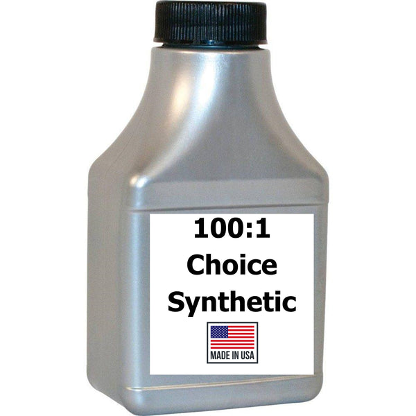 12PK - 100:1 / 50:1 Choice Synthetic Oil (Brand of our Choosing) (2.6 oz - Makes 2 Gallons at 100:1 or 1 Gallon at 50:1)