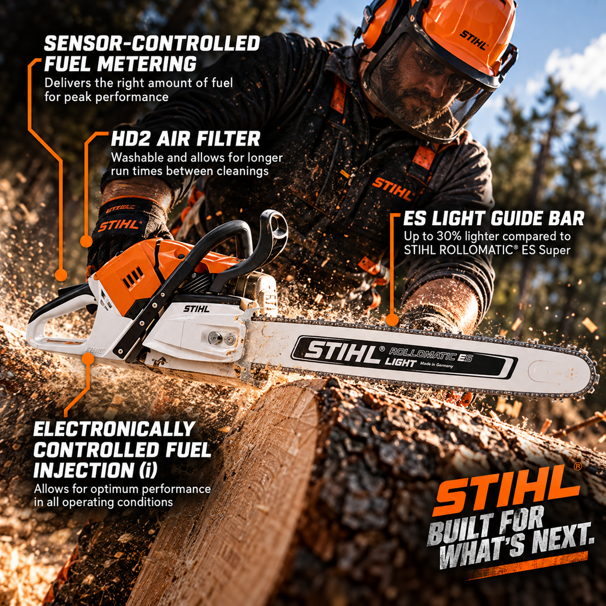 STIHL MS 500¡R  -  Professional Chainsaw - 79.2 cc - 6.7 HP