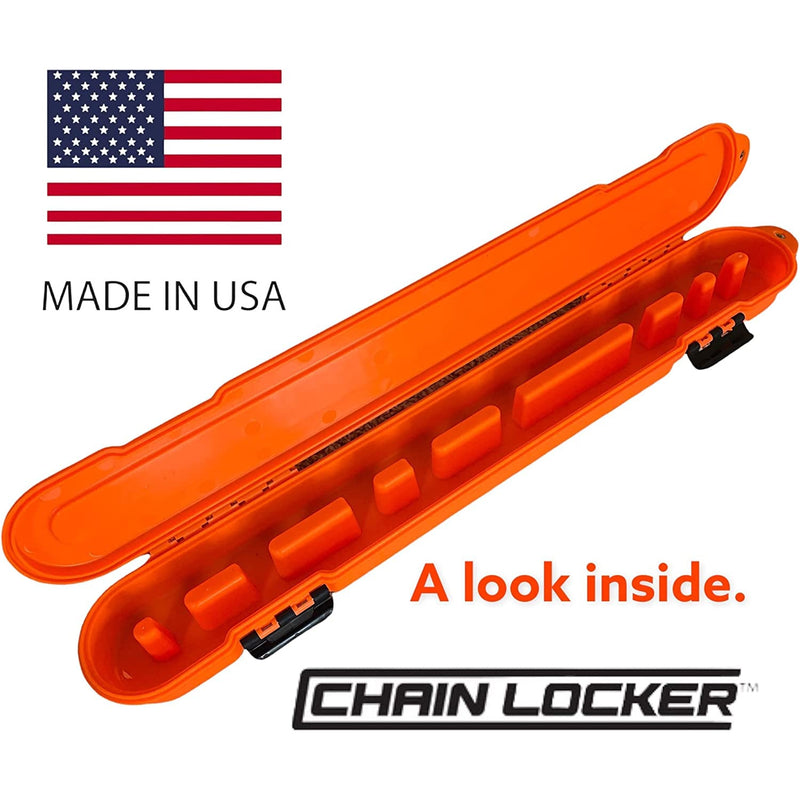 Lockable Chain Box Chain Locker Original Chainsaw Chain Storage Case Orange Organization