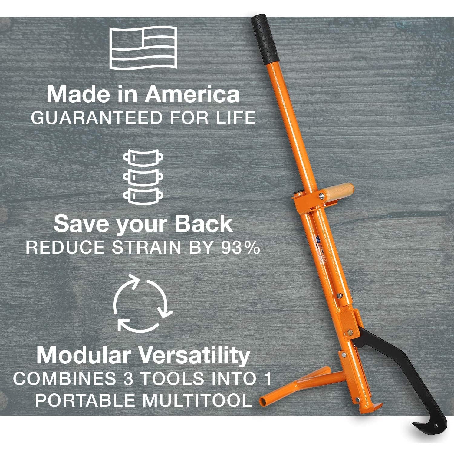 LogOX 3-in-1 Forestry MultiTool Pickaroon and Log Hook - Made in USA