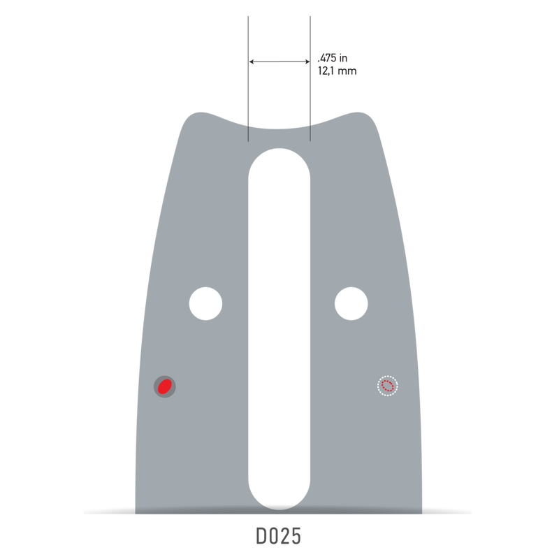 PowerCut™ Guide Bar,  0RNDD025 - 3/8" Pitch / .050" Gauge