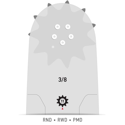 Oregon PowerCut™ Guide Bar,  0RNDD009 - 3/8" Pitch / .050" Gauge