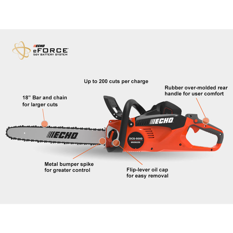 Echo eFORCE Cordless 56 Volt Chainsaw - DCS-5000